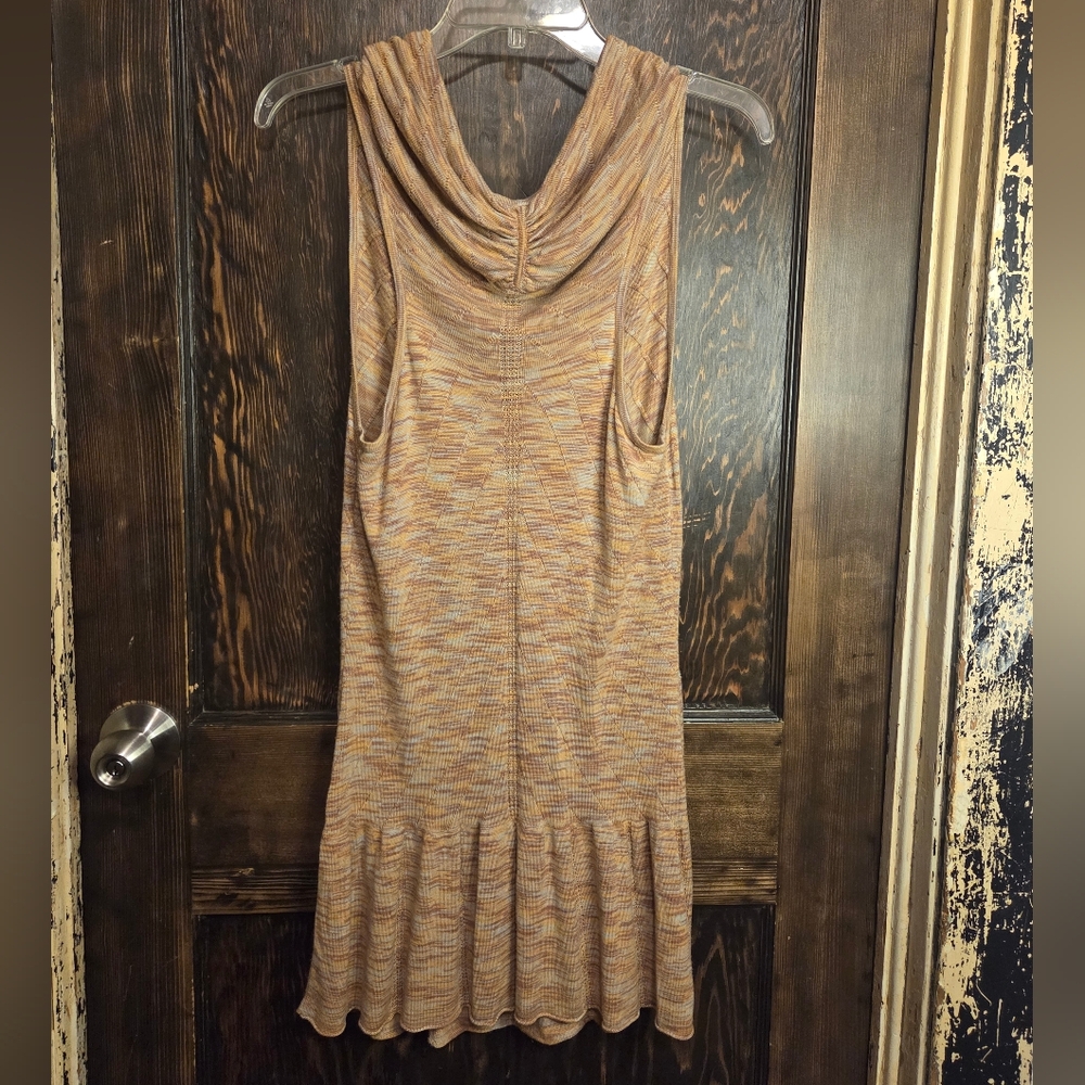 *Anthropolohie* Moth Cowl Neck Sleeveless Knit Earth Tone Sweater Dress - Picture 11 of 13